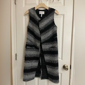 BCBGeneration. Women’s Open Cardigan. Black/White. XS. Pockets